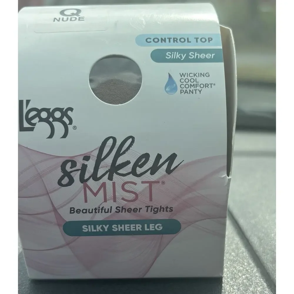 Leggs Silken Mist Pantyhose Tights Control Top Ultra Sheer Q Nude